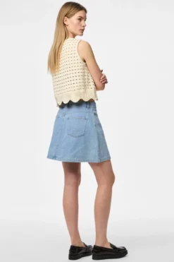 Abbi A-Shape Skirt - Light Blue Denim