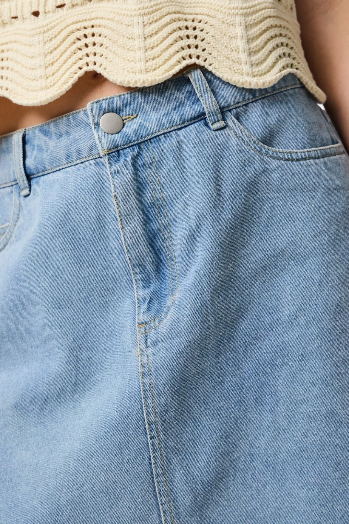 Abbi A-Shape Skirt - Light Blue Denim