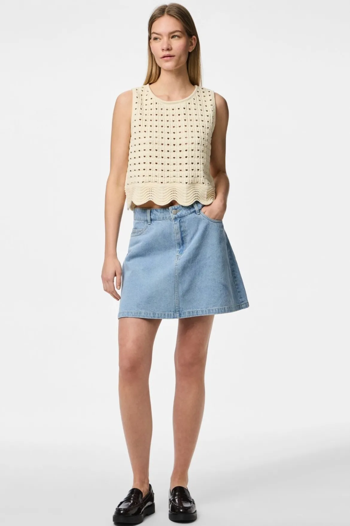 Abbi A-Shape Skirt - Light Blue Denim