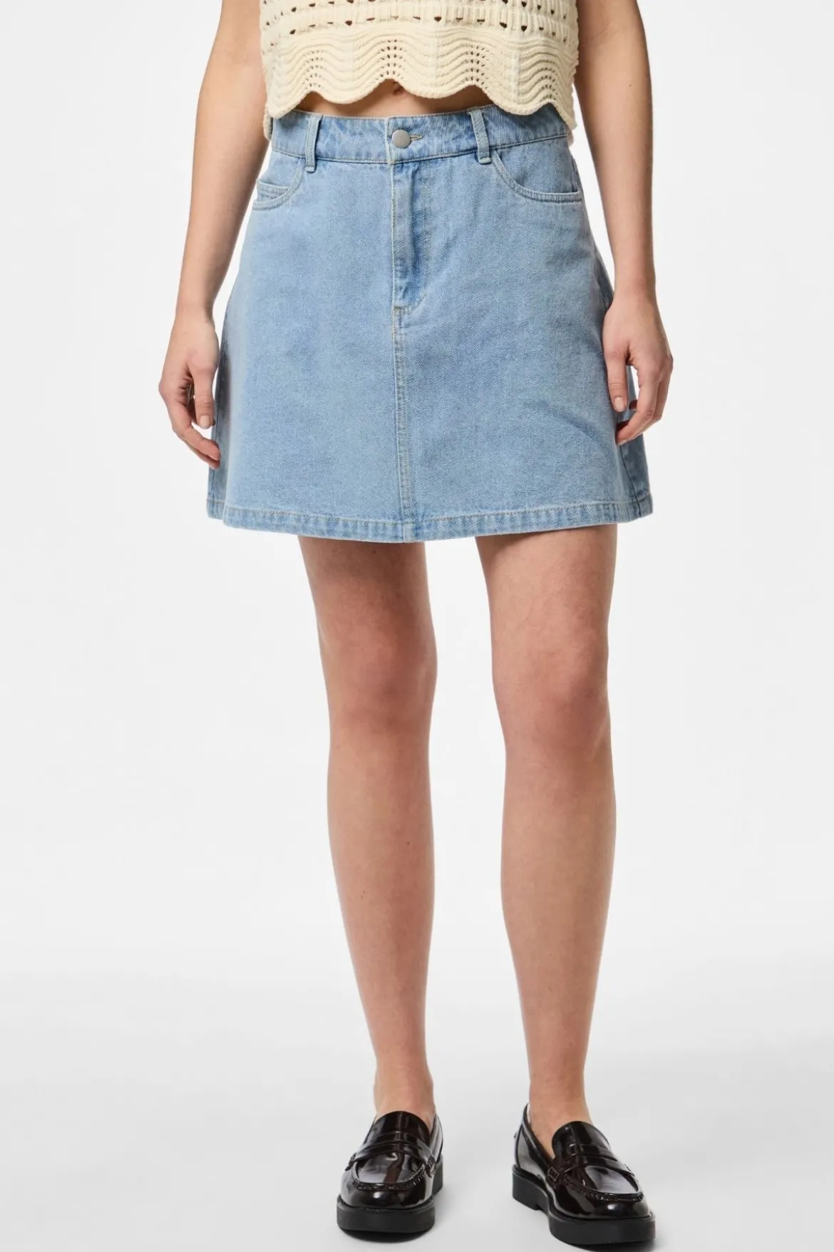 Abbi A-Shape Skirt - Light Blue Denim