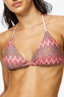 Ada Bikini Strikket Trekantstop - Rose Shadow - Jacquard Mønster