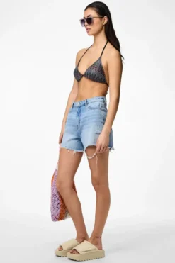 Ada Bikini Strikket Trekantstop - Eggnog Jacquard Mønster