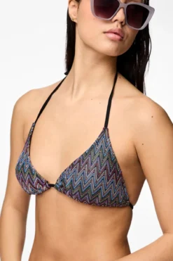 Ada Bikini Strikket Trekantstop - Eggnog Jacquard Mønster