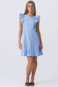 Aila Dress - Little Boy Blue / White