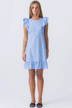Aila Dress - Little Boy Blue / White