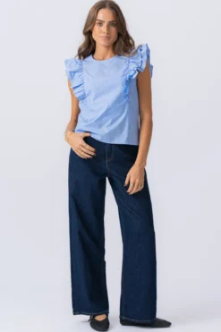 Aila Top - Little Boy Blue / White