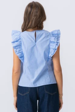 Aila Top - Little Boy Blue / White