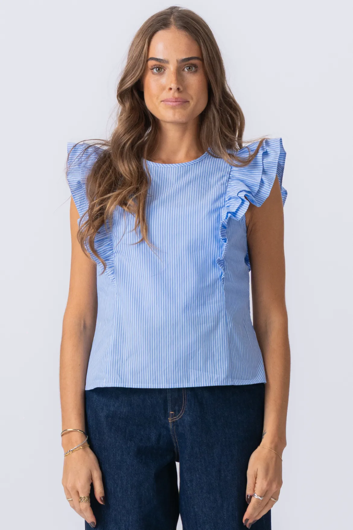 Aila Top - Little Boy Blue / White