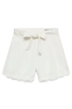 Airla Loose Color Brod Shorts - Bright White