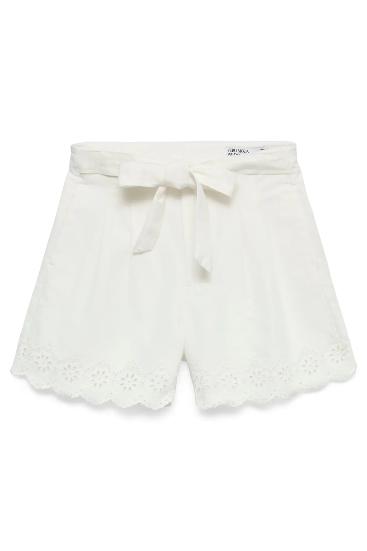 Airla Loose Color Brod Shorts - Bright White