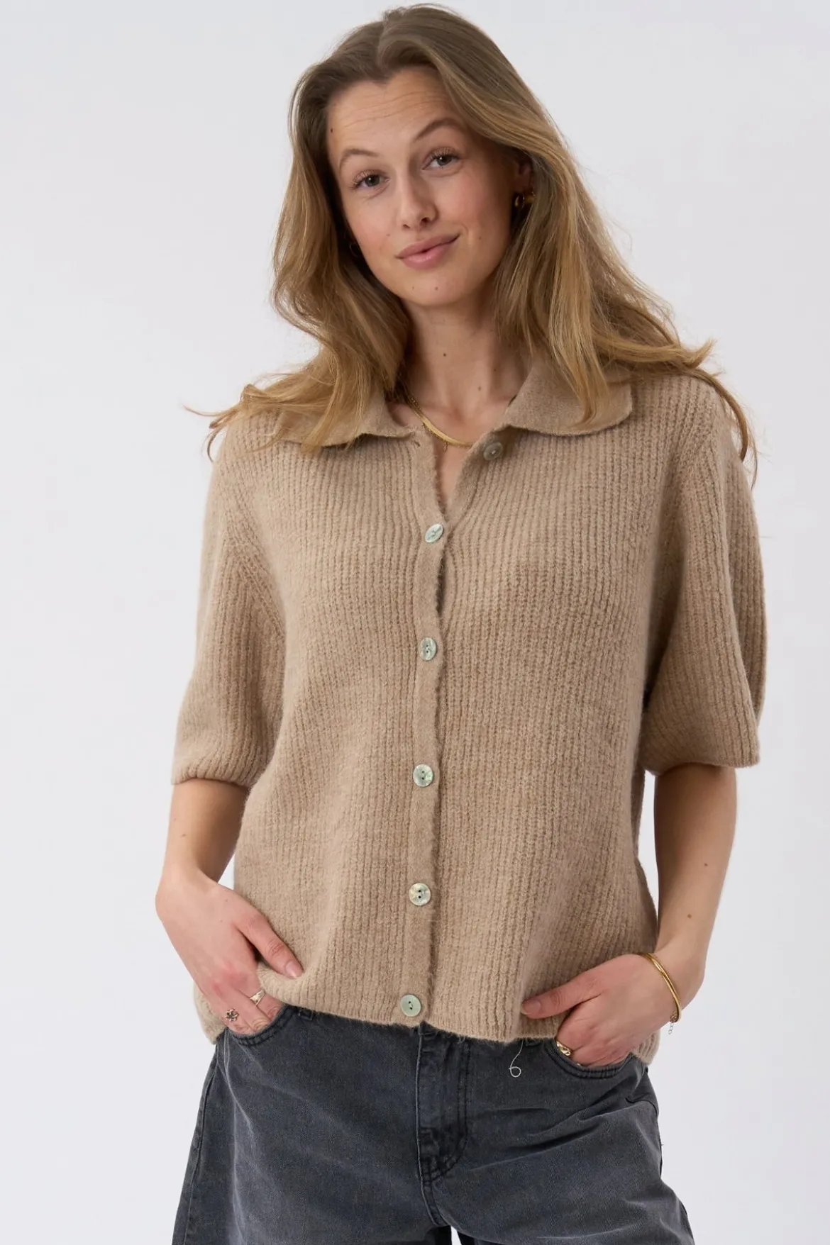 Alba Polo Knit - Beige
