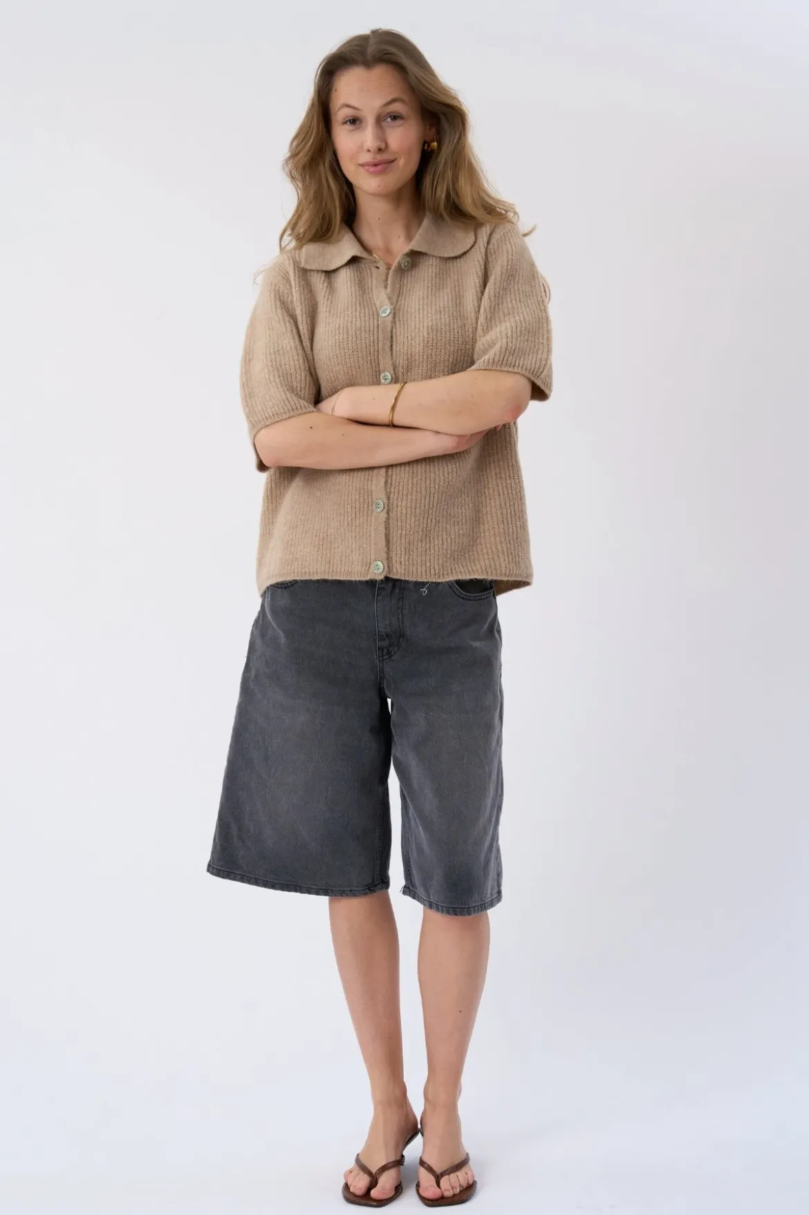 Alba Polo Knit - Beige