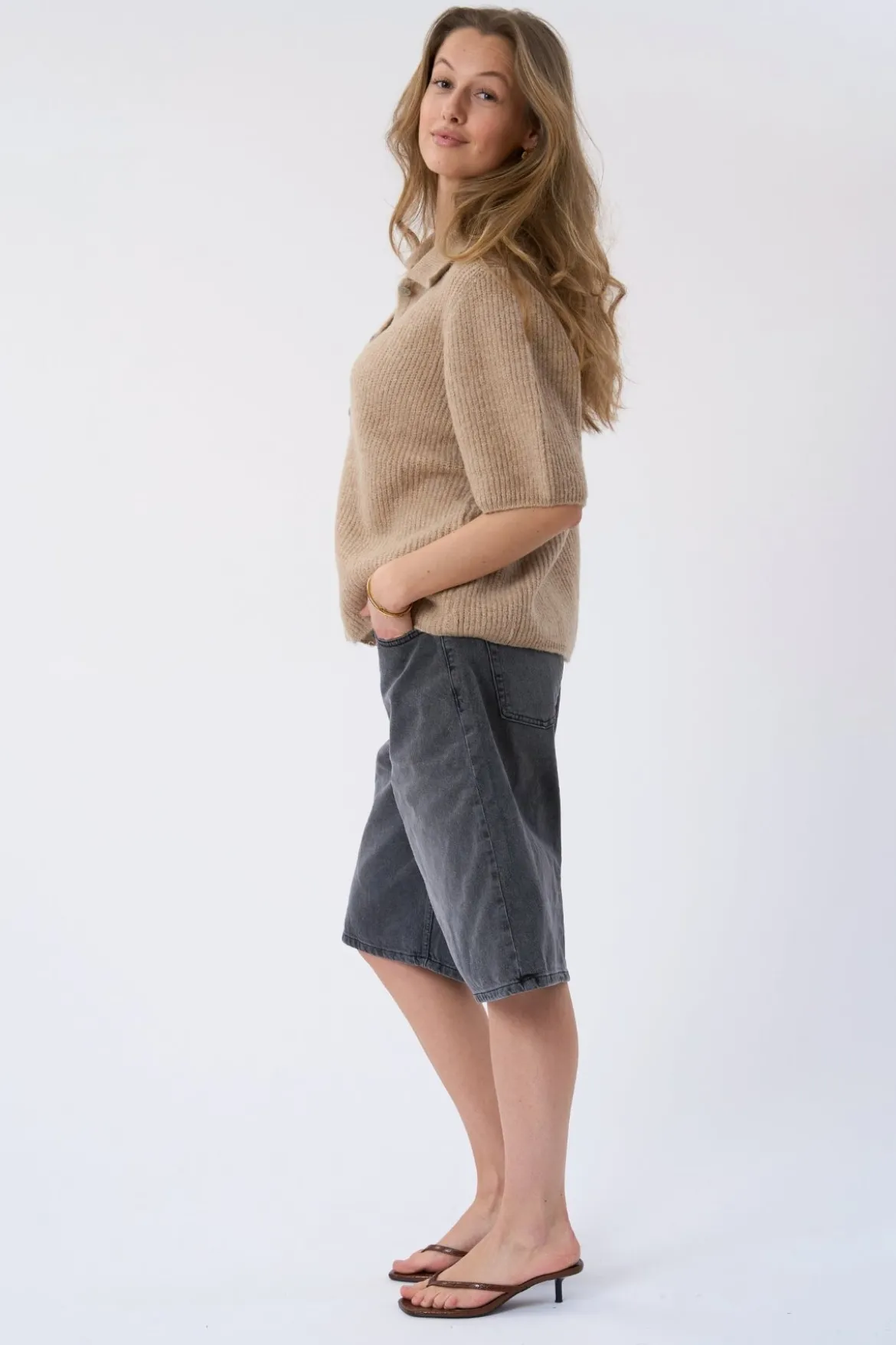 Alba Polo Knit - Beige