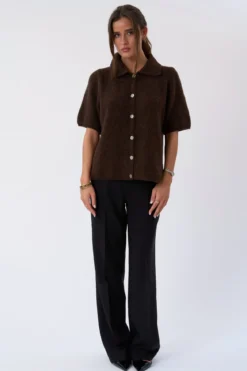 Alba Polo Knit - Chocolate