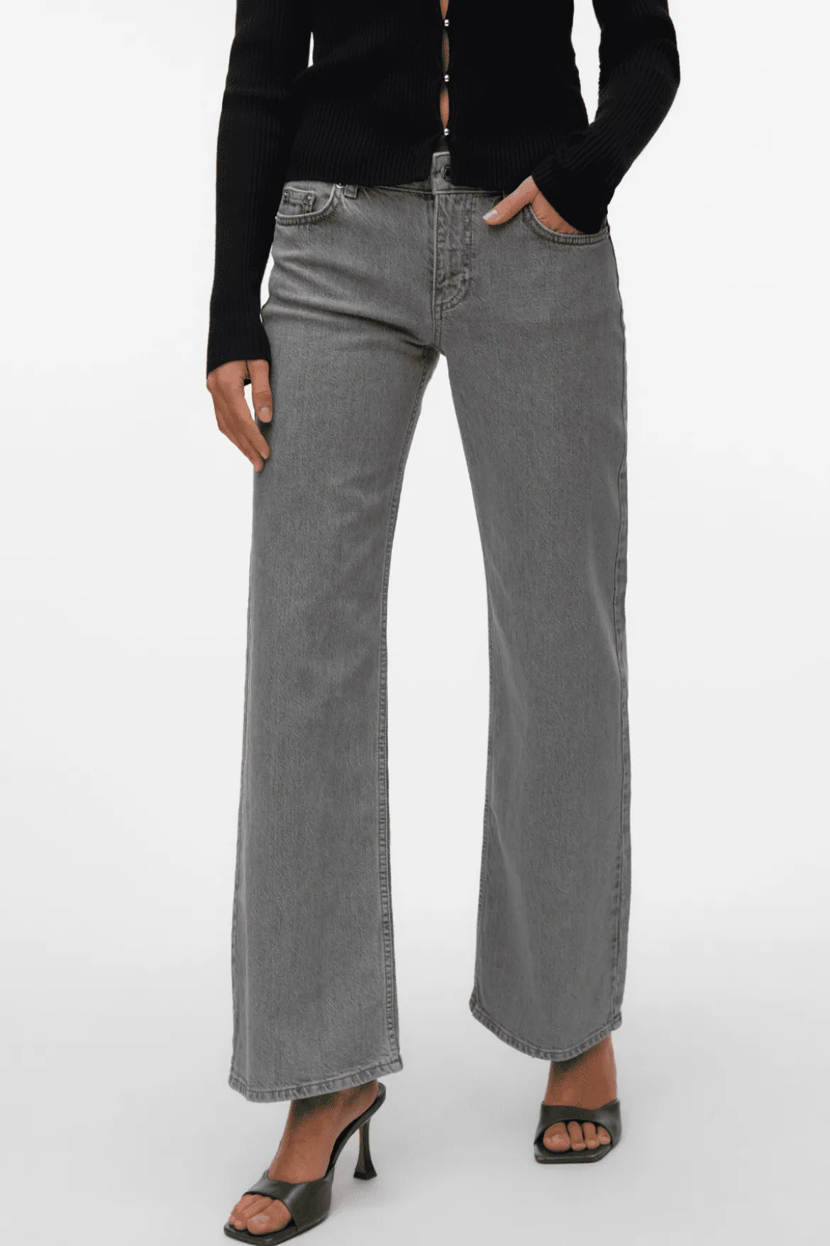 Alexis Lavtaljede Denim Jeans - Lys Grå Denim