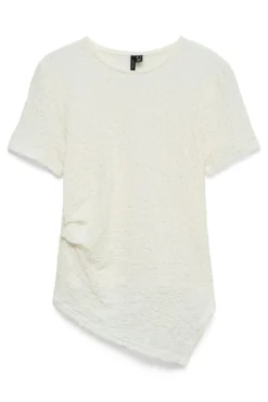 Alissia Asymmetrisk o-Neck Top - Snow White