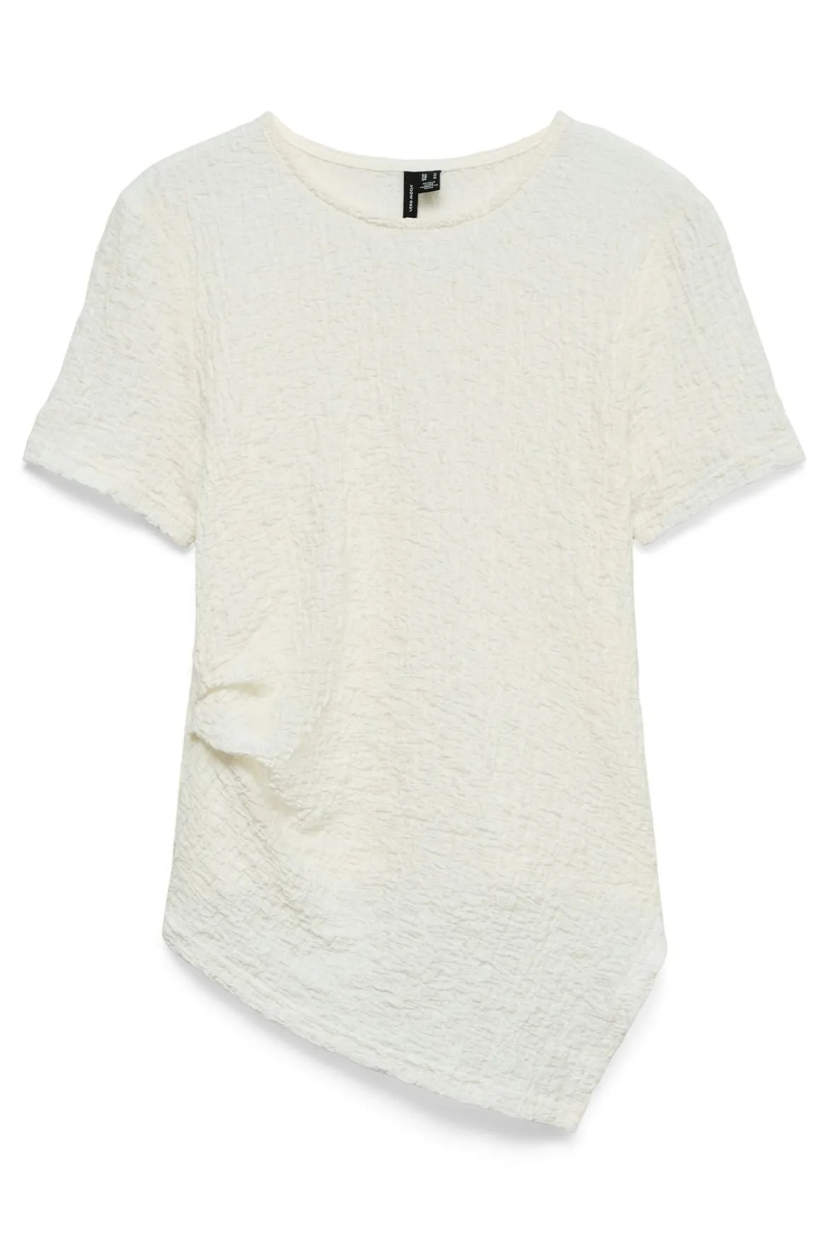 Alissia Asymmetrisk o-Neck Top - Snow White