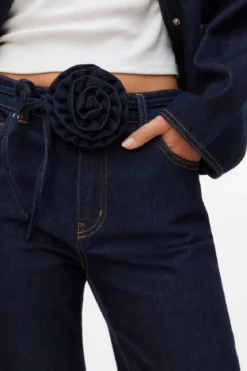 Allison Straight Rosebelt - Mørkeblå Denim