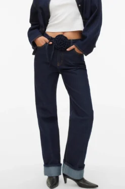 Allison Straight Rosebelt - Mørkeblå Denim