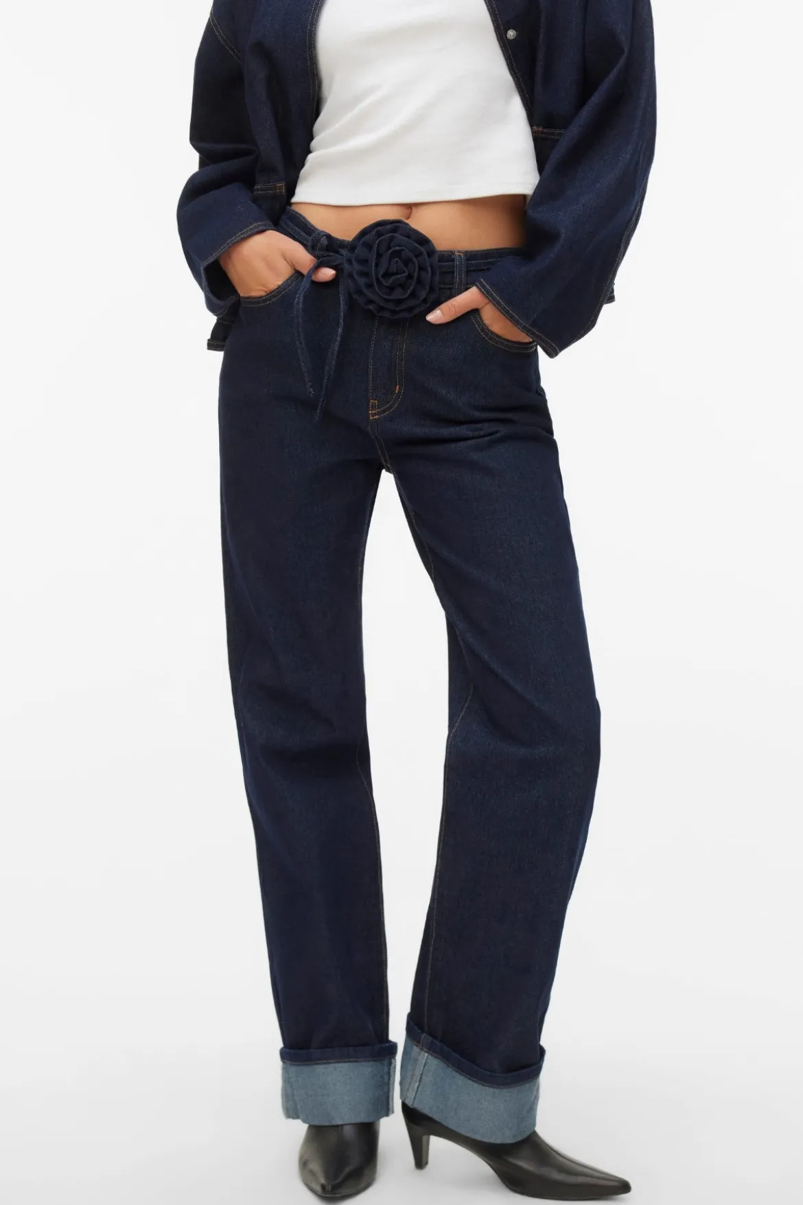 Allison Straight Rosebelt - Mørkeblå Denim