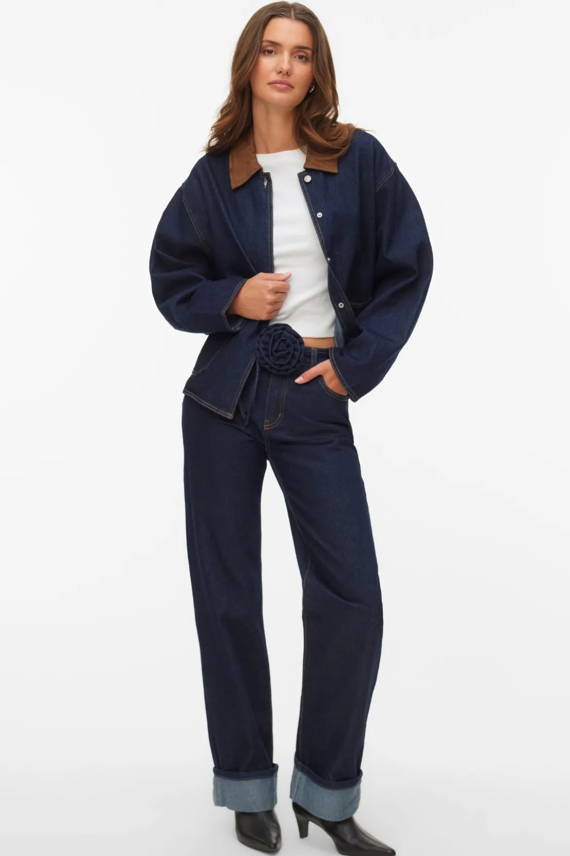 Allison Straight Rosebelt - Mørkeblå Denim