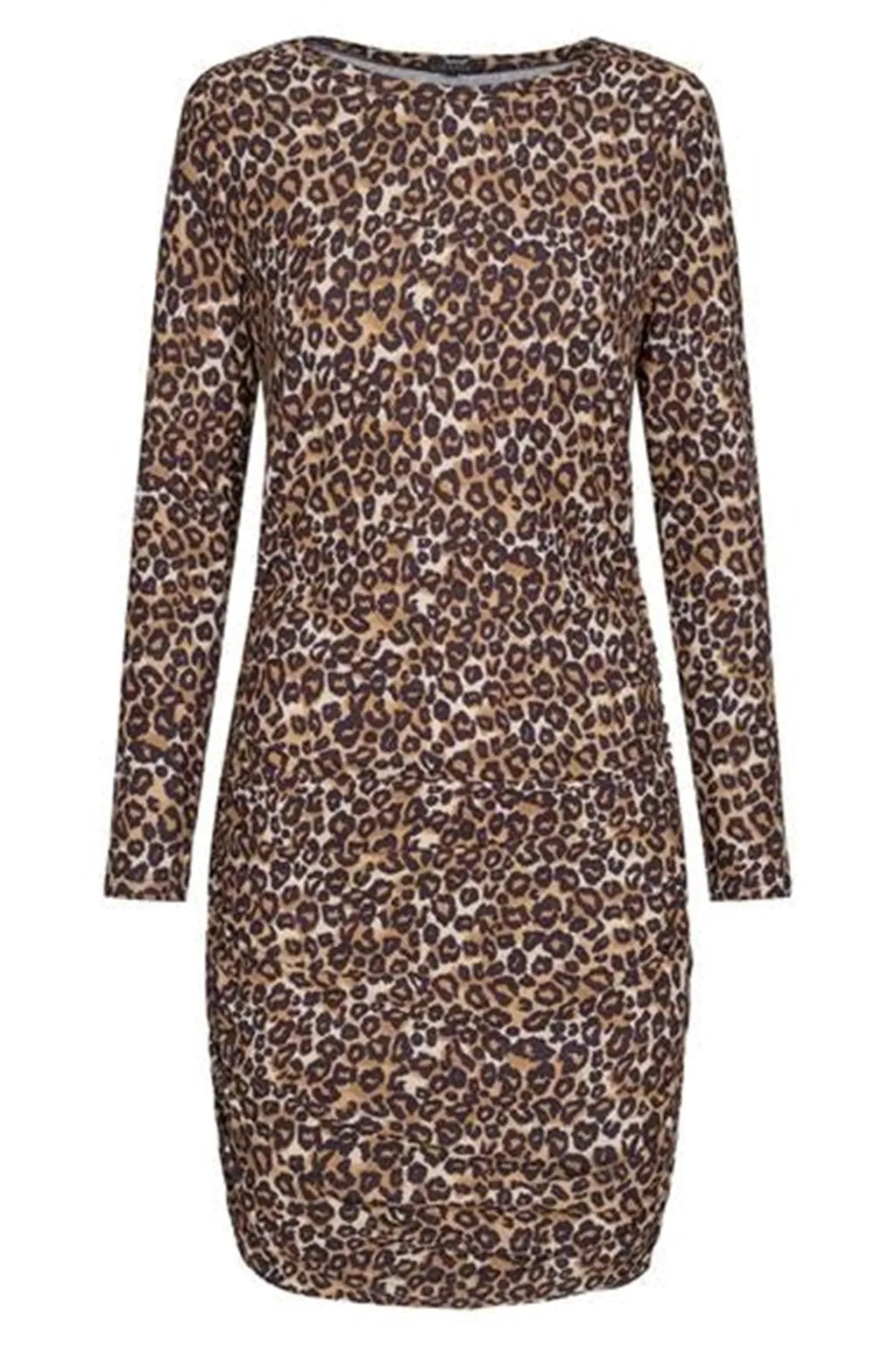 Alma Langærmet Kjole - Leopard