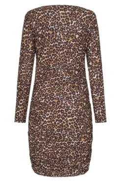Alma Langærmet Kjole - Leopard