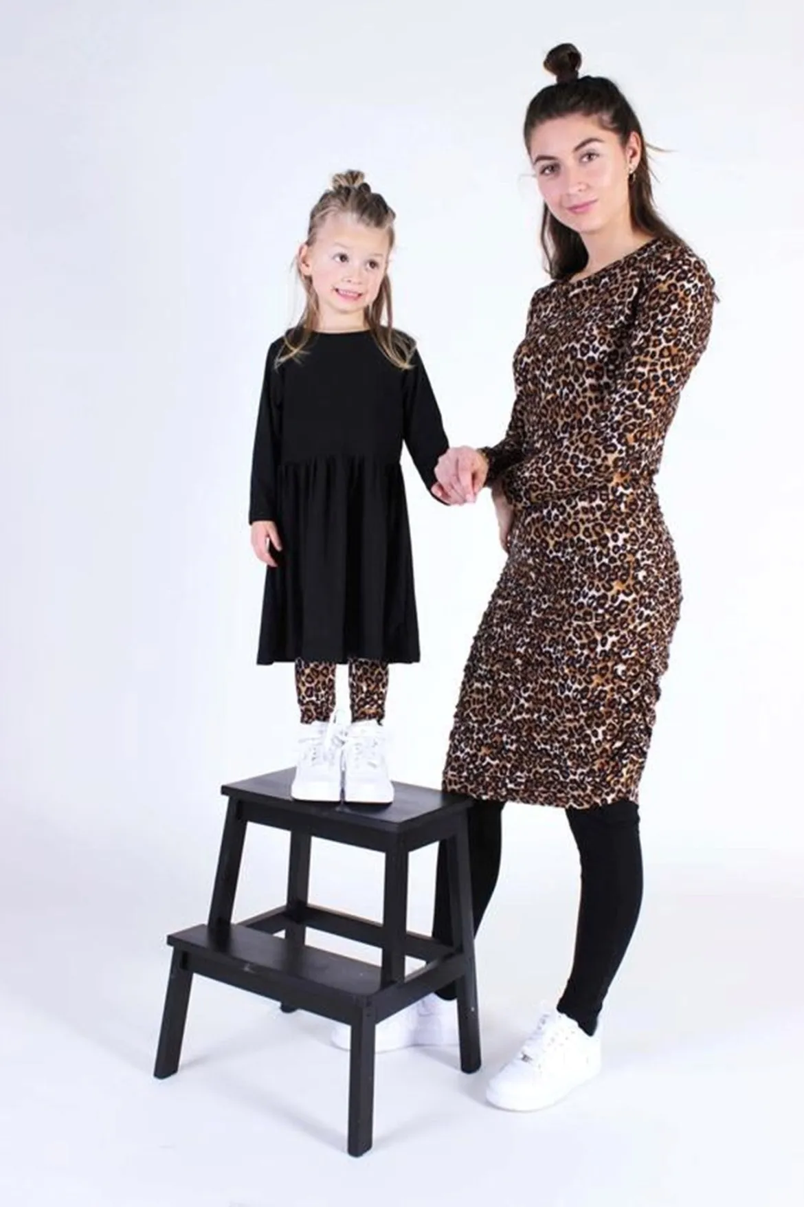 Alma Langærmet Kjole - Leopard