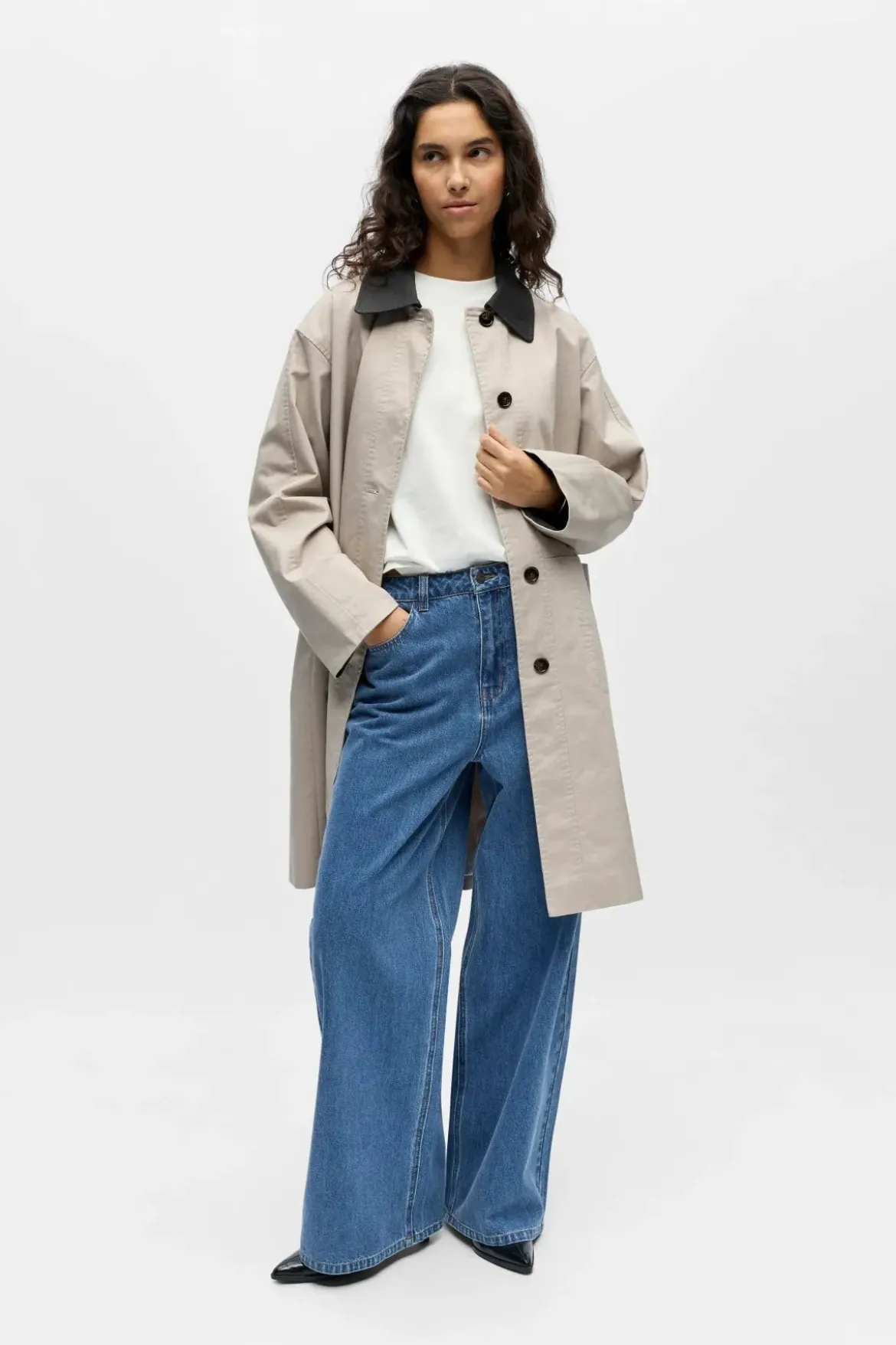 Alora Long Trenchcoat - Birch Magnet