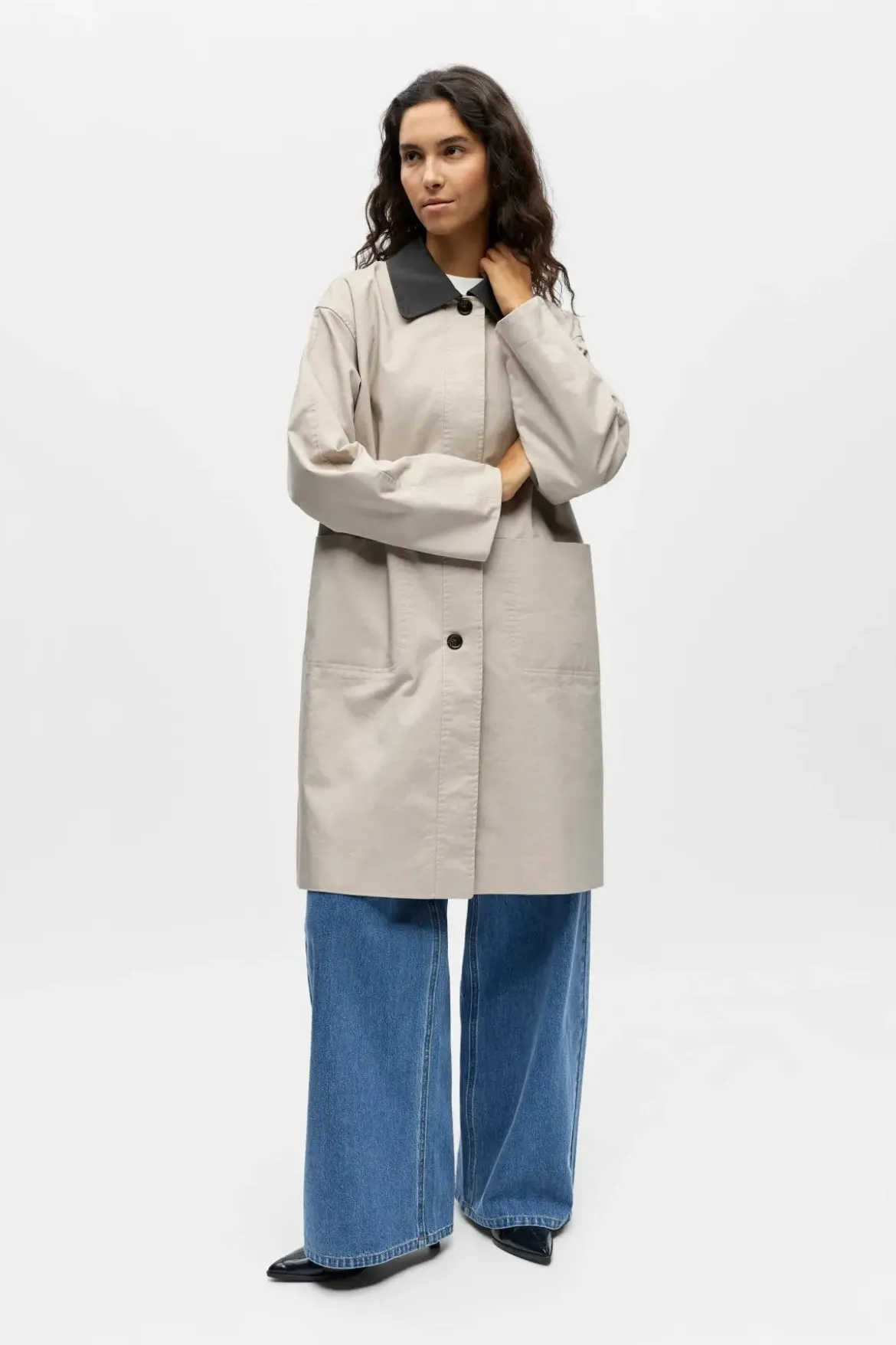 Alora Long Trenchcoat - Birch Magnet