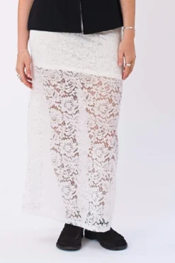 Amara Lace Maxi Skirt - Hvid