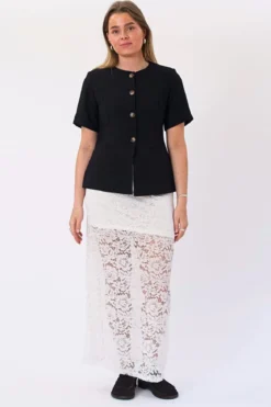 Amara Lace Maxi Skirt - Hvid