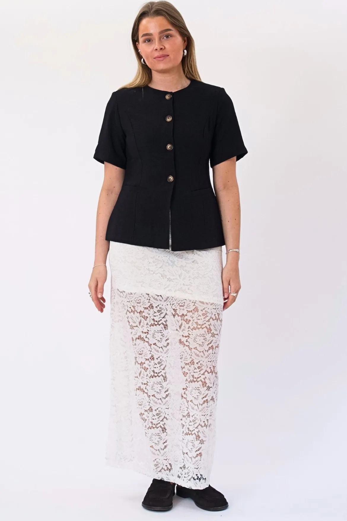 Amara Lace Maxi Skirt - Hvid
