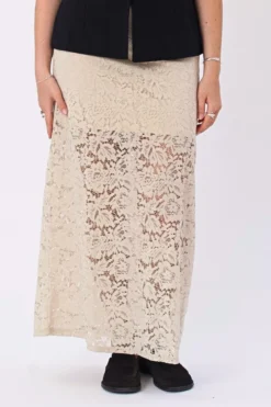 Amara Lace Maxi Skirt - Lysebeige