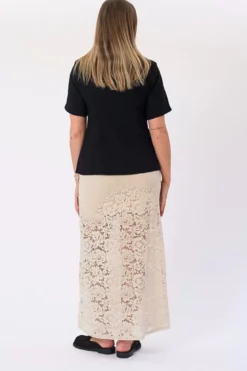 Amara Lace Maxi Skirt - Lysebeige