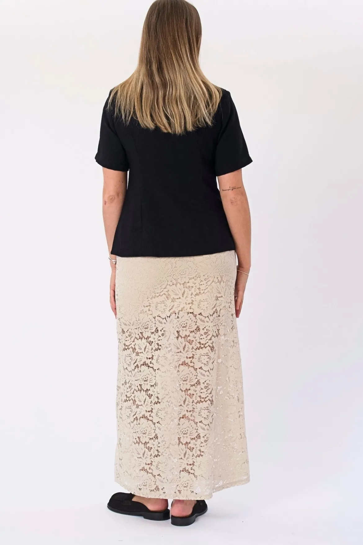 Amara Lace Maxi Skirt - Lysebeige
