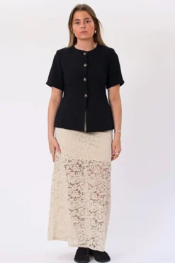 Amara Lace Maxi Skirt - Lysebeige