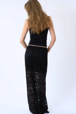 Amara Lace Maxi Skirt - Sort