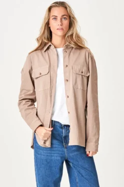 Amber Twill Skjorte - Khaki