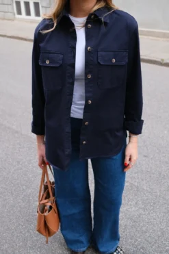 Amber Twill Skjorte - Navy