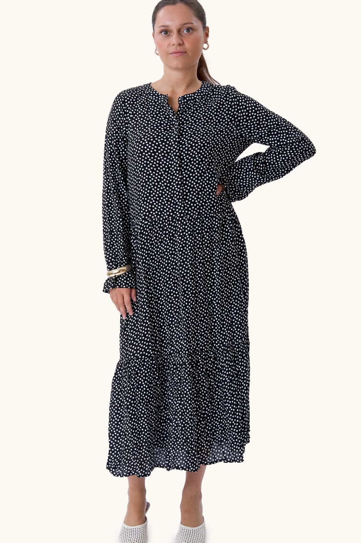 Anna langærmet kjole - Sort