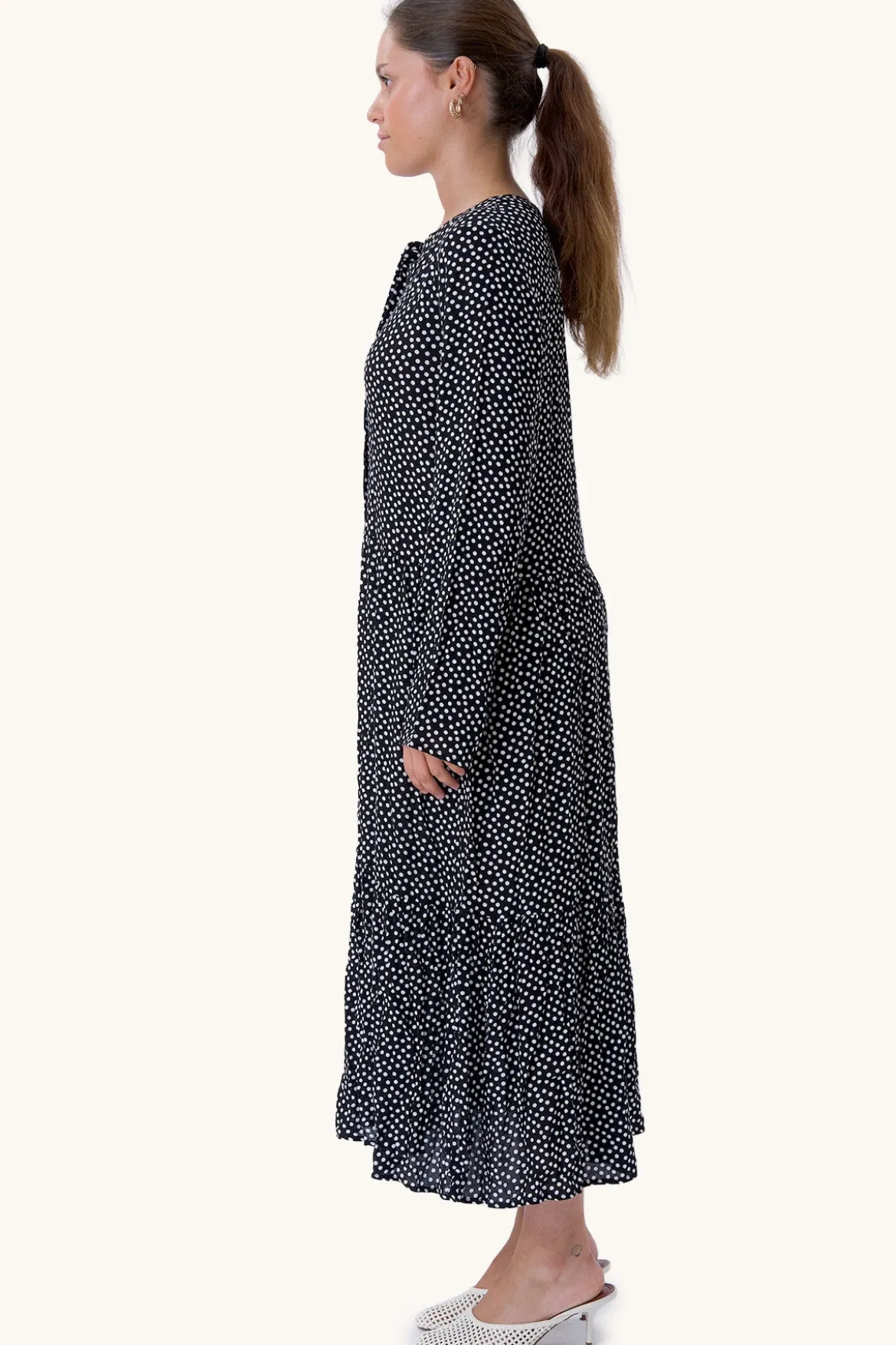 Anna langærmet kjole - Sort