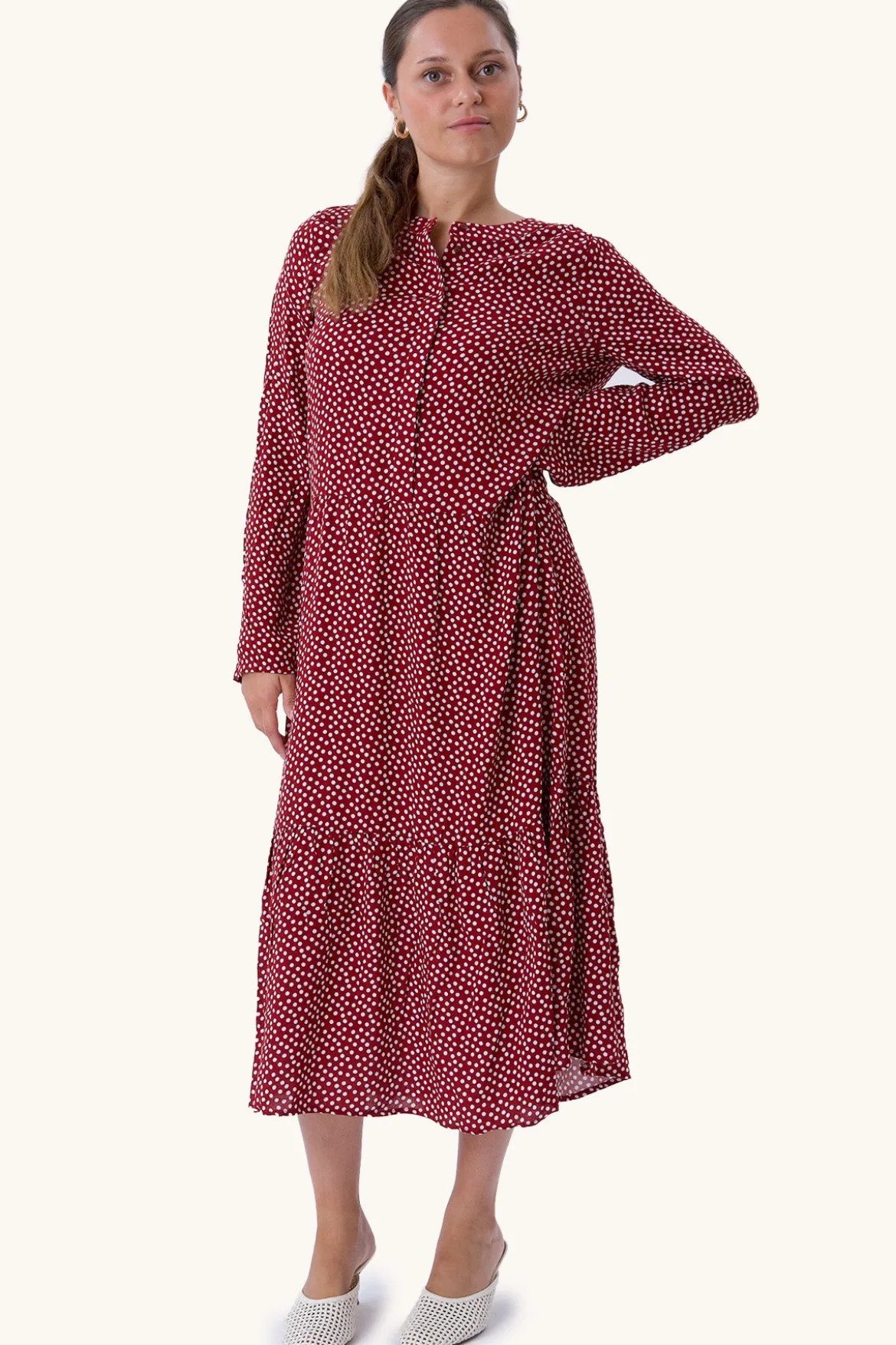Anna langærmet kjole - Sundried Tomato
