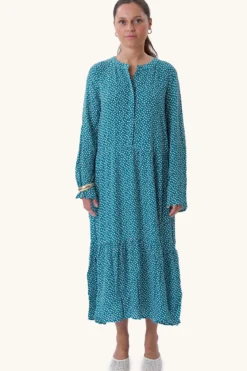 Anna langærmet kjole - Teal Green
