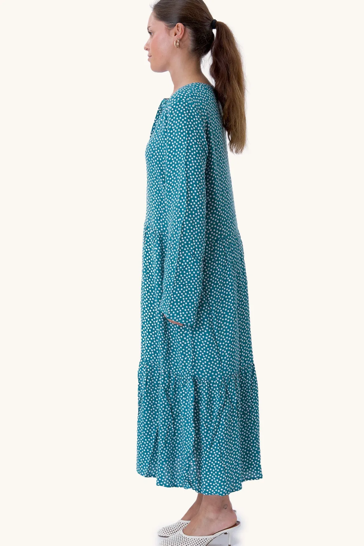Anna langærmet kjole - Teal Green