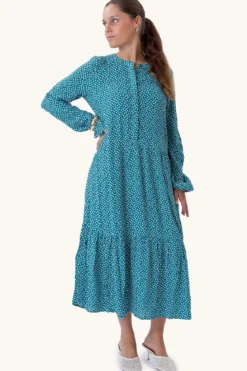 Anna langærmet kjole - Teal Green