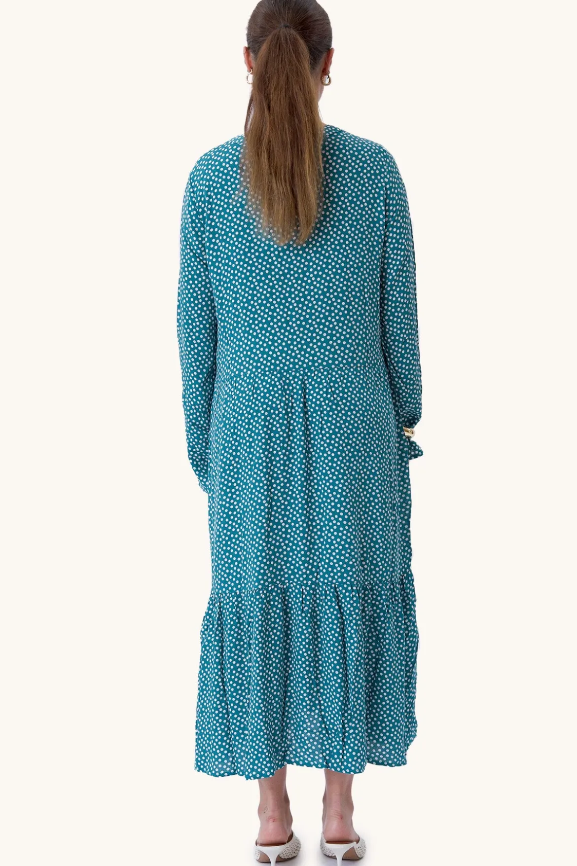 Anna langærmet kjole - Teal Green