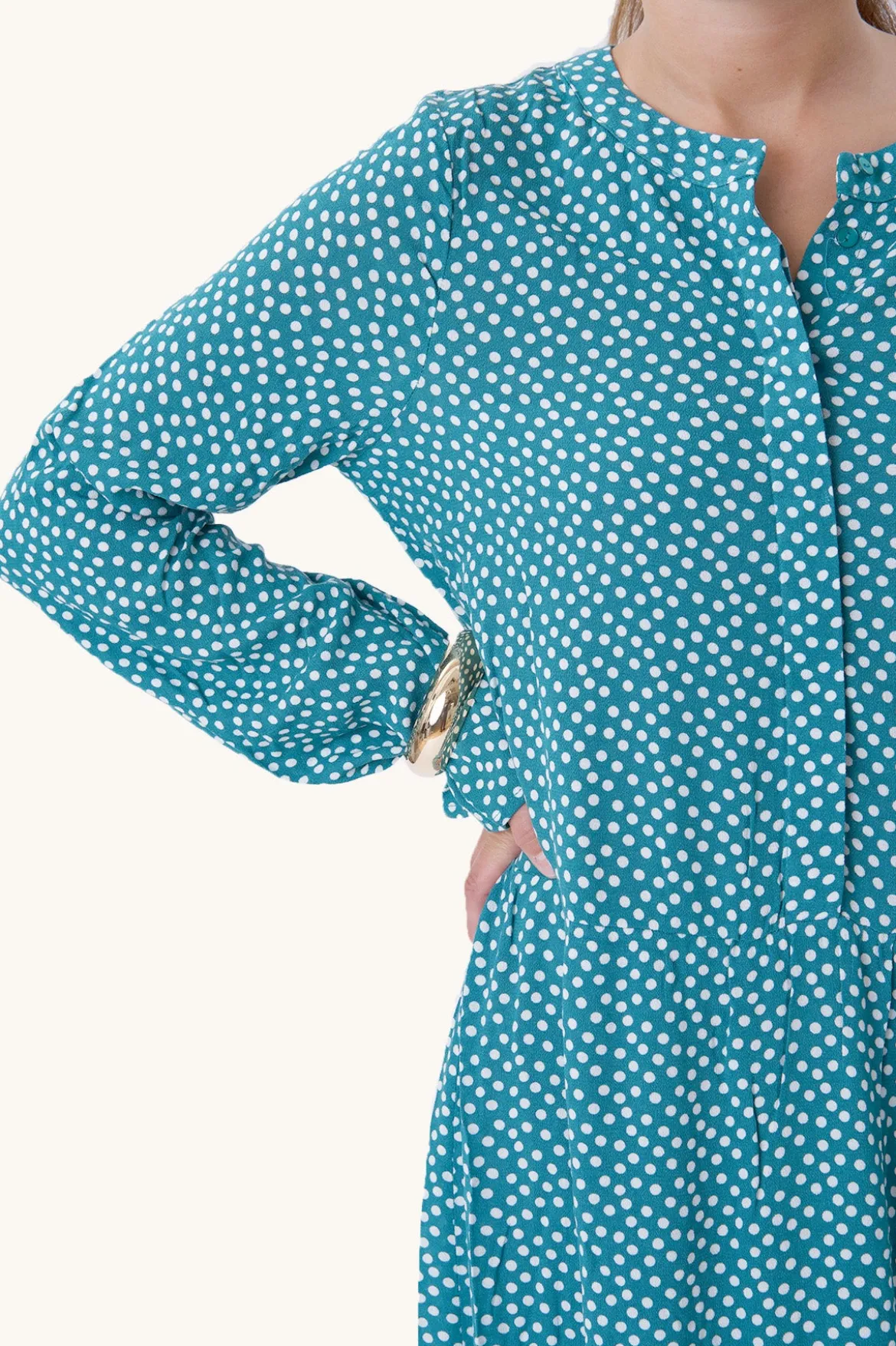 Anna langærmet kjole - Teal Green