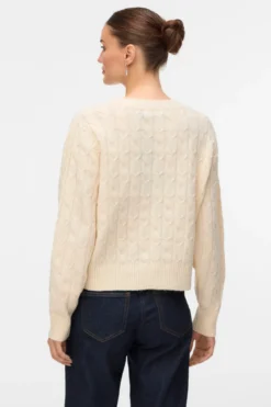 Aries O-Neck Cable Pullover - Birch