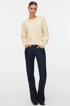 Aries O-Neck Cable Pullover - Birch